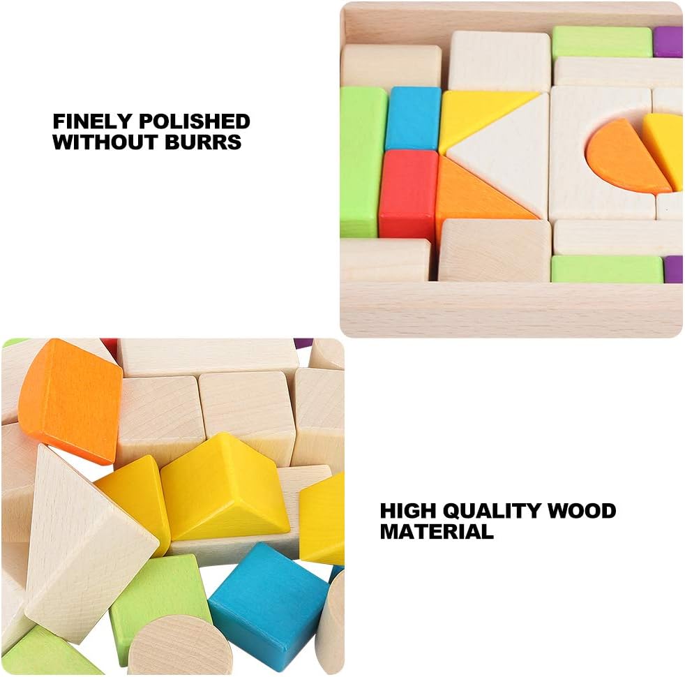 Wooden Colored Building Blocks Set (30 Pieces)