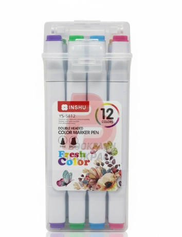 Double Headed Color Marker Pens 12's