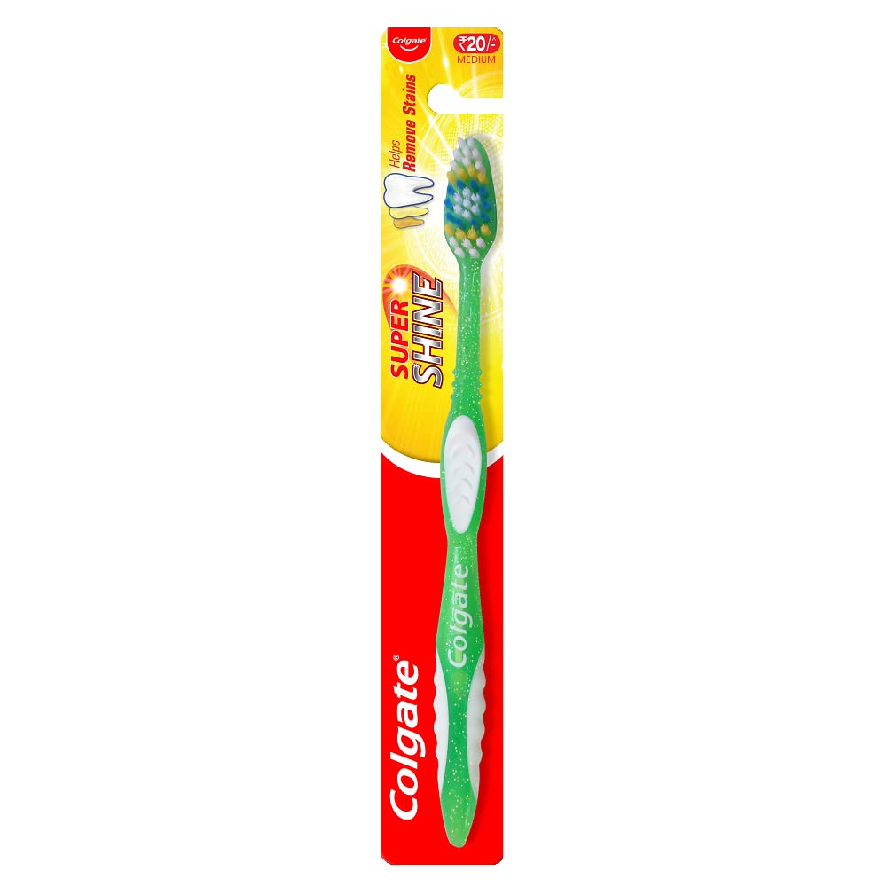 Colgate Super Shine Toothbrush Medium Green 1's