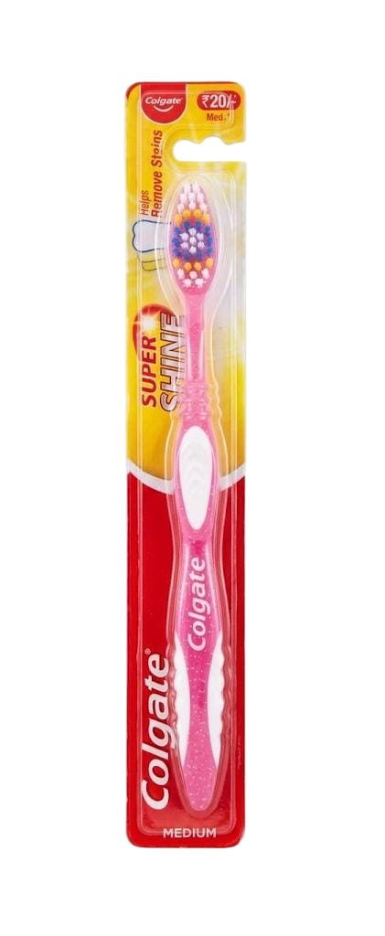 Colgate Super Shine Toothbrush Medium Pink 1's