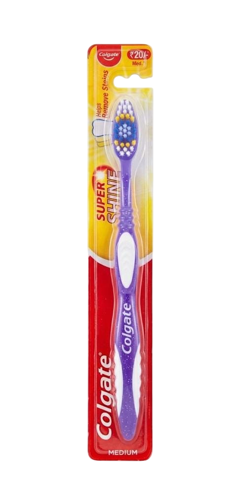 Colgate Super Shine Toothbrush Medium Purple 1's