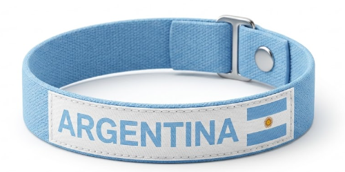 Argentina Flag "C-shaped" Fabric Wristband 1's