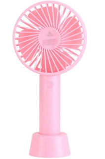 Pink Wireless Pocket Fan with Desk Stand 1's