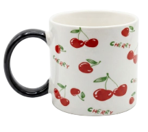 Ceramic Cherry Pattern Coffee Mug 1's